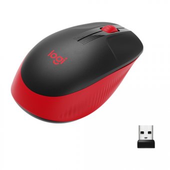 Logitech M190 - Souris - optique - 3 boutons - sans fil - récepteur sans fil USB - rouge 