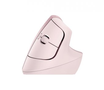 Logitech Lift Vertical Ergonomic Mouse - Souris verticale - ergonomique - optique - 6 boutons - sans fil - Bluetooth, 2.4 GHz - récepteur USB Logitech Logi Bolt - rose 
