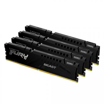 Kingston FURY Beast - DDR5 - kit - 64 Go: 4 x 16 Go - DIMM 288 broches - 6000 MT/s / PC5-48000 - CL40 - 1.35 V - mémoire sans tampon - on-die ECC - noir 