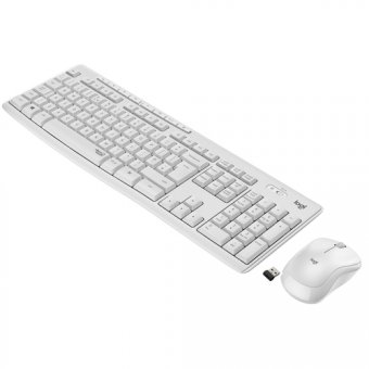 Logitech MK295 Silent - Ensemble clavier et souris - sans fil - 2.4 GHz - Français - blanc cassé 