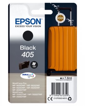 Epson 405 - 7.6 ml - noir - original - emballage coque avec alarme radioélectrique/ acoustique - cartouche d'encre - pour WorkForce WF-7310, 7830, 7835, 7840, WorkForce Pro WF-3820, 3825, 4820, 4825, 4830 