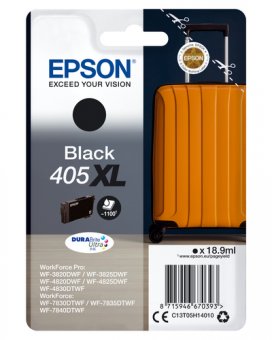 Epson 405XL - 18.9 ml - XL - noir - original - emballage coque avec alarme radioélectrique/ acoustique - cartouche d'encre - pour WorkForce WF-7310, 7830, 7835, 7840, WorkForce Pro WF-3820, 3825, 4820, 4825, 4830 