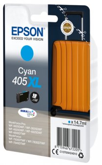 Epson 405XL - 14.7 ml - cyan - original - cartouche d'encre - pour WorkForce WF-7310, 7830, 7835, 7840, WorkForce Pro WF-3820, 3825, 4820, 4825, 4830, 7840 