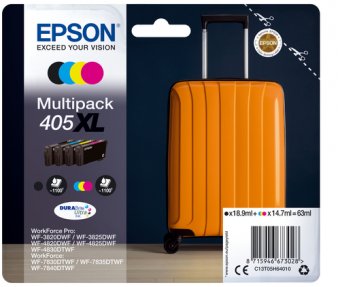Epson 405XL Multipack - Pack de 4 - XL - noir, jaune, cyan, magenta - original - cartouche d'encre - pour WorkForce WF-7310, 7830, 7835, 7840, WorkForce Pro WF-3820, 3825, 4820, 4825, 4830, 7840 