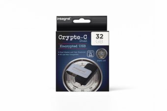 Integral Crypto-C Dual FIPS 197 - Clé USB - chiffré - 32 Go - USB-C 3.2 Gen 1 - argent noir 