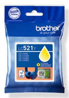 Brother LC521Y - Jaune - original - pack d'oreillers - cartouche d'encre - pour Brother DCP-J1260W, DCP-J1310DW, DCP-J1313DW, DCP-J1460DW 