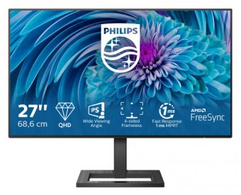 Philips E-line 275E2FAE - Écran LED - 27" - 2560 x 1440 QHD @ 75 Hz - IPS - 350 cd/m² - 1000:1 - 1 ms - 2xHDMI, DisplayPort - haut-parleurs - noir texturé 