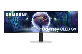Samsung Odyssey OLED G9 S49DG934SU - G93SD Series - moniteur OLED - jeux - incurvé - 49" - 5120 x 1440 Dual Quad HD @ 240 Hz - 250 cd/m² - 1000000:1 - HDR10 - 0.03 ms - DisplayPort, Micro HDMI, HDMI - argent 