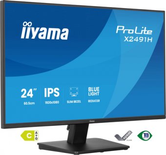 iiyama ProLite X2491H-B1 - Écran LED - 24" (23.8" visualisable) - 1920 x 1080 Full HD (1080p) @ 120 Hz - IPS - 350 cd/m² - 1500:1 - 1 ms - HDMI, DisplayPort - haut-parleurs - noir, mat 