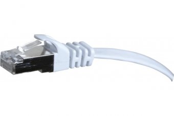 Cordon RJ45 plat catégorie 6 U/FTP snagless blanc - 0,5 m 