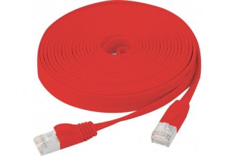 Cordon RJ45 plat catégorie 6 U/FTP snagless rouge - 0,5 m 