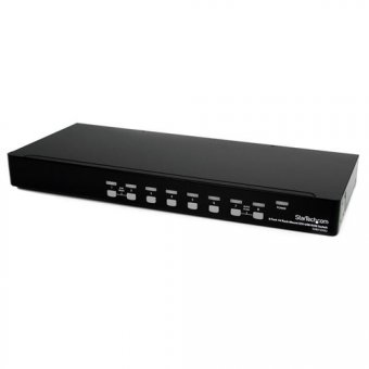 StarTech.com Commutateur écran clavier souris USB montable en rack - Switch KVM pour écran PC à 8 ports DVI - Compatible HDMI - Commutateur KVM - 8 x KVM port(s) - 1 utilisateur local - Montable sur rack - pour P/N: RK12OD2, RK2537BKM, RK3236BKF, RK4236BK 