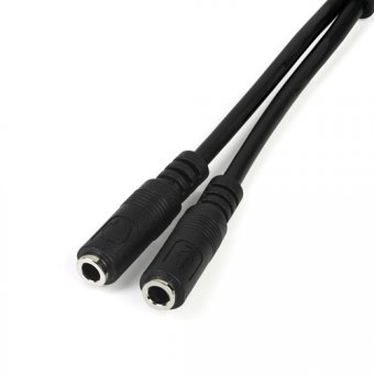 Startech Adaptateur casque avec prises écouteur / microphone séparées - Répartiteur de casque micro - mini jack 4 pôles mâle pour jack mini femelle - 20 cm - noir - pour P/N: DK30A2DH, DK30CHDDPPD, DK30CHDPPDUE, MST30C2HDPPD, USB3SMDOCK4K, USB3VDOCKD 