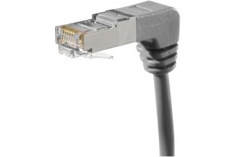 Cordon RJ45 catégorie 5e F/UTP coudé bas gris - 0,7 m 