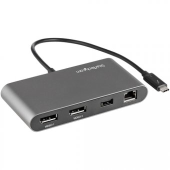 StarTech.com Mini Dock Thunderbolt 3 - Station d'Accueil TB3 à Double Écran - DisplayPort 4K 60Hz - 1x USB-A (3.2) & GbE - Câble 28cm - Adaptateur Multiport pour PC Portable - Mac/Windows (TB3DKM2DPL) - Station d'accueil - Thunderbolt 3 - 2 x DP - 1GbE 