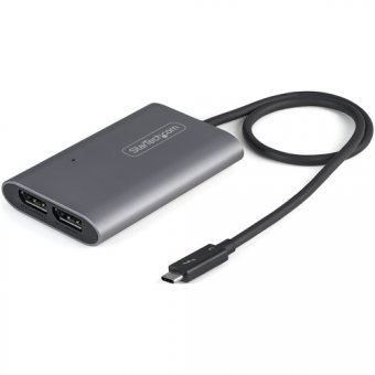 StarTech.com Adaptateur Thunderbolt 3 vers Dual DisplayPort DP 1.4 - Adaptateur Thunderbolt 3 vers Double 4K 60Hz DP ou Single Vidéo 8K/5K - TB3 vers Double Écran DisplayPort - Mac/Windows (TB32DP14) - Adaptateur USB / DisplayPort - USB-C (M) pour Display 