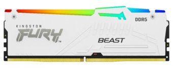 Kingston FURY Beast RGB - DDR5 - kit - 16 Go: 2 x 8 Go - DIMM 288 broches - 5200 MT/s / PC5-41600 - CL40 - 1.25 V - mémoire sans tampon - on-die ECC - blanc 
