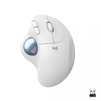 Logitech Ergo Series ERGO M575 - Boule de commande - optique - 5 boutons - sans fil - Bluetooth 5.0 LE, 2.4 GHz - récepteur sans fil USB - blanc cassé 