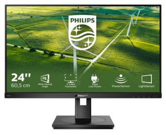 Philips B Line 242B1G - Écran LED - 24" - 1920 x 1080 Full HD (1080p) @ 75 Hz - IPS - 250 cd/m² - 1000:1 - 4 ms - HDMI, DVI-D, VGA, DisplayPort - haut-parleurs - texture noire 