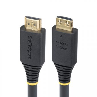 StarTech.com 20ft (6m) Active HDMI Cable w/Gripping Connectors - High speed - câble HDMI avec Ethernet - HDMI mâle pour HDMI mâle - 6.1 m - blindé - noir - sans halogène, actif, support pour 4K60Hz, support 1 440 p (UWQHD) 144 Hz, support 1080 p 240 Hz 