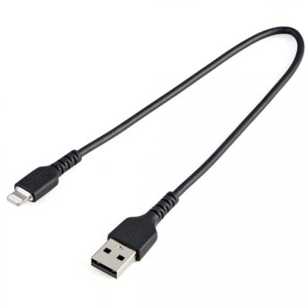 StarTech.com Câble USB-A vers Lightning Noir Robuste 30cm - Câble de Charge/Synchronisation de Type A vers Lightning en Fibre Aramide -  iPad/iPhone 12 - Certifié Apple MFi (RUSBLTMM30CMB) - Câble Lightning - USB mâle pour Lightning mâle - 30 cm - noir 