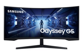Samsung Odyssey G5 C34G55TWWP - G55T Series - écran LED - jeux - incurvé - 34" - 3440 x 1440 UWQHD @ 165 Hz - VA - 250 cd/m² - 2500:1 - HDR10 - 1 ms - HDMI, DisplayPort - noir 