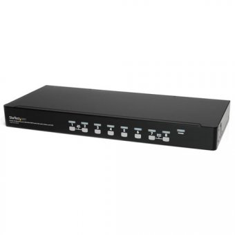 StarTech.com 8 Port 1U Rackmount USB KVM Switch Kit with OSD and Cables - Rack mount KVM - VGA KVM Switch - 8 Port KVM Switch (SV831DUSBUK) - Commutateur KVM - 8 x KVM port(s) - 1 utilisateur local - Montable sur rack - pour P/N: RK12OD2, RK3236BKF, RK423 