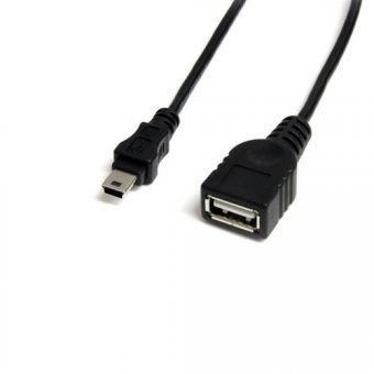 StarTech.com Câble Mini USB 2.0 de 30cm - Cordon USB A vers Mini B - Femelle / Mâle - Noir - Câble USB - USB (F) pour mini USB type B (M) - USB 2.0 - 30 cm - noir 