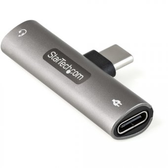 StarTech.com Adaptateur USB-C Audio & Chargeur - Convertisseur Prise Audio Mini Jack Aux TRRS 3.5mm Casque/Écouteurs - 60W USB Type-C Power Delivery Pass-Through - Smartphone/Tablette (CDP235APDM) - Station d'accueil - USB-C 