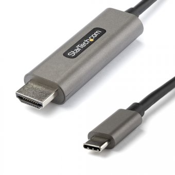 Câble USB-C vers HDMI permettant de connecter votre appareil équipé d'un port USB Type-C (qui prend en charge le mode DP ALT) ou Thunderbolt 3 à un écran HDMI. Câble d'affichage avec prise en charge HDR10 (High Dynamic Range) pour des images plus nettes e 