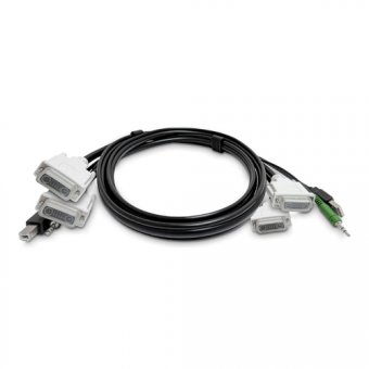 StarTech.com - Câble clavier / vidéo / souris (KVM) - Conformité TAA - USB type A, DVI, prise audio de 3,5 mm (M) pour USB Type B, DVI, prise audio de 3,5 mm (M) - 3 m 