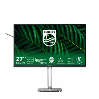 Philips 27B2G5200 - Écran LED - 27" - 1920 x 1080 Full HD (1080p) @ 100 Hz - IPS - 1500:1 - HDMI, VGA, DisplayPort - haut-parleurs - argent, Charbon 