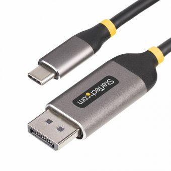 StarTech.com Câble USB-C vers DisplayPort 3m, 8K 60Hz, HDR, USB-C vers DP - Câble adaptateur - USB-C (M) pour DisplayPort (M) verrouillé - USB4 / Thunderbolt 3 / Thunderbolt 4 / DisplayPort 1.4 - 3 m - support pour 8K60Hz, support pour 4K144Hz - gris, noi 