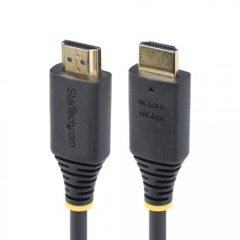 StarTech.com 30cm (1ft) High Speed HDMI Cable, 4K60Hz - Premium High speed - câble HDMI avec Ethernet - HDMI mâle pour HDMI mâle - 30 cm - blindé - noir - sans halogène, passif, support pour 4K60Hz, support 1080 p 240 Hz, support pour 2K144Hz 