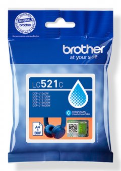 Brother LC521C - Cyan - original - pack d'oreillers - cartouche d'encre - pour Brother DCP-J1260W, DCP-J1310DW, DCP-J1313DW, DCP-J1460DW 