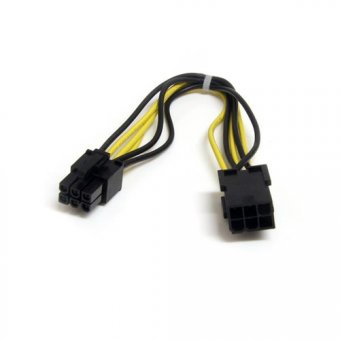 StarTech.com Cable d'extension d'alimentation PCI Express 6 broches 20 cm - Rallonge de câble d'alimentation - Alimentation PCIe de 6 broches (M) pour Alimentation PCIe de 6 broches (F) - 20 cm - noir 