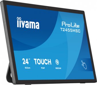 iiyama ProLite T2455MSC-B2 - Écran LCD - 24" (23.8" visualisable) - écran tactile - 1920 x 1080 Full HD (1080p) @ 120 Hz - IPS - 400 cd/m² - 1300:1 - 5 ms - HDMI, DisplayPort - haut-parleurs - noir, mat 