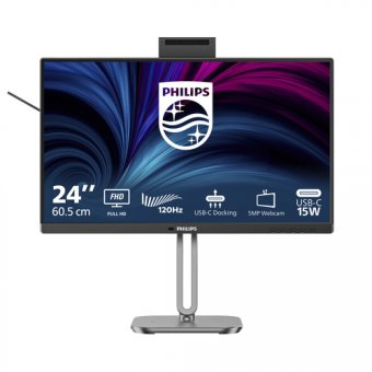 Philips 24B2U4301H - 4000 Series - écran LED - 24" (23.8" visualisable) - 1920 x 1080 Full HD (1080p) @ 120 Hz - IPS - 1500:1 - HDMI, DisplayPort, USB-C - haut-parleurs - argent, Charbon 