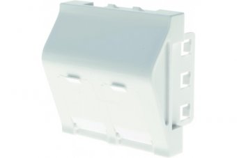 Plastron 45x45 incliné 30° pour 2 ports RJ45 keystone 