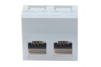 DEXLAN Plastron 45X45 incline 30° 2 ports RJ45 CAT 6 STP 