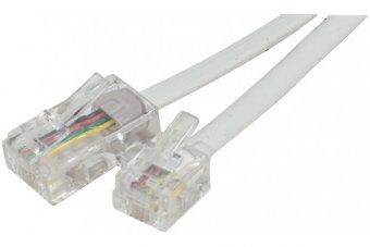 Cordon téléphonique RJ11 / RJ45 blanc - 2 m 