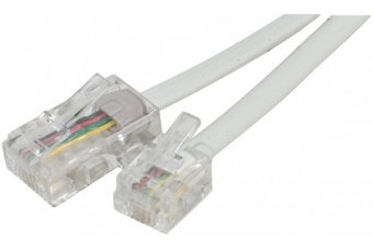 Cordon téléphonique RJ11 / RJ45 blanc - 3 m 