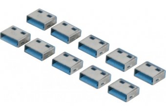 Lot de 10 bouchon-cadenas USB type A Codage bleu 