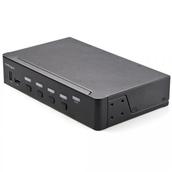 StarTech.com Commutateur KVM HDMI à 4 Ports - 1 Moniteur 4K 60Hz Ultra HDR - KVM de Bureau HDMI 2.0 avec Hub USB 3.0 à 2 Ports (5Gbps) et 4x USB 2.0 HID, Audio - TAA (SV431HU34K6) - Commutateur écran-clavier-souris/audio - 4 x KVM / audio - 1 utilisateur 