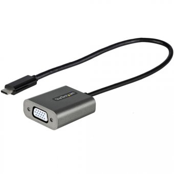 StarTech.com Adaptateur USB C vers VGA - Dongle USB-C 1080p vers VGA - Convertisseur USB-C (DP Alt Mode) vers Écrans/Affichages VGA  - Comp. Thunderbolt 3 - Câble Intégré 30cm (CDP2VGAEC) - Adaptateur vidéo - USB-C mâle pour HD-15 (VGA) femelle - 30 cm - 