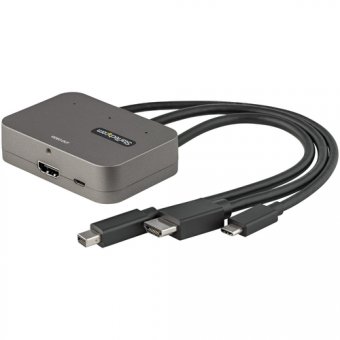 StarTech.com Adaptateur MultiPorts 3-en-1 vers HDMI - Convertisseur USB-C 4K 60Hz , HDMI/mDP vers HDMI pour Salles de Conférences - Adaptateur Digital AV Video Écrans/Affichages HDMI (CDPHDMDP2HD) - Adaptateur vidéo - HDMI, Mini DisplayPort, USB-C mâle po 