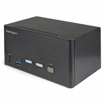 StarTech.com Commutateur KVM DisplayPort 2 Ports pour 3 Moniteurs - 4K 60Hz UHD HDR - KVM de Bureau DP 1.2 avec Hub USB 3.0 2 Ports (5Gbps) et 4 Ports USB 2.0 HID, audio - TAA (SV231TDPU34K) - Commutateur écran-clavier-souris/audio - 2 x KVM / audio - de 