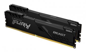Kingston FURY Beast - DDR4 - kit - 16 Go: 2 x 8 Go - DIMM 288 broches - 3200 MT/s / PC4-25600 - CL16 - 1.35 V - mémoire sans tampon - non ECC - noir 