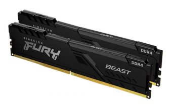 Kingston FURY Beast - DDR4 - kit - 64 Go: 2 x 32 Go - DIMM 288 broches - 3600 MHz / PC4-28800 - CL18 - 1.35 V - mémoire sans tampon - non ECC - noir 