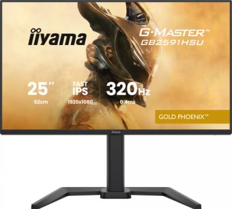 iiyama G-MASTER Gold Phoenix GB2591HSU-B1 - Écran LED - jeux - 25" (24.5" visualisable) - 1920 x 1080 Full HD (1080p) @ 320 Hz - Fast IPS - 350 cd/m² - 1000:1 - HDR10 - 0.4 ms - 2xHDMI, DisplayPort - haut-parleurs - noir mat 